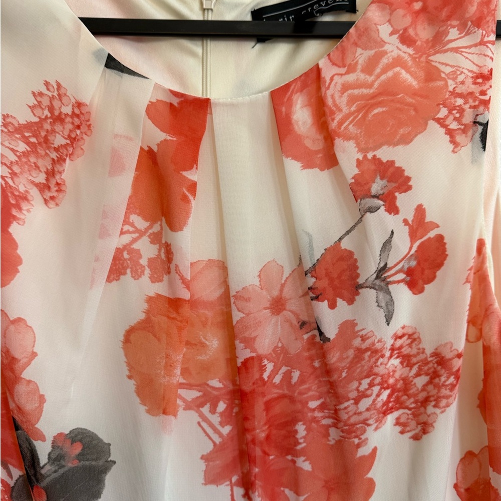 Karin Stevens Coral and Black Floral Maxi Dress - Picture 4 of 10